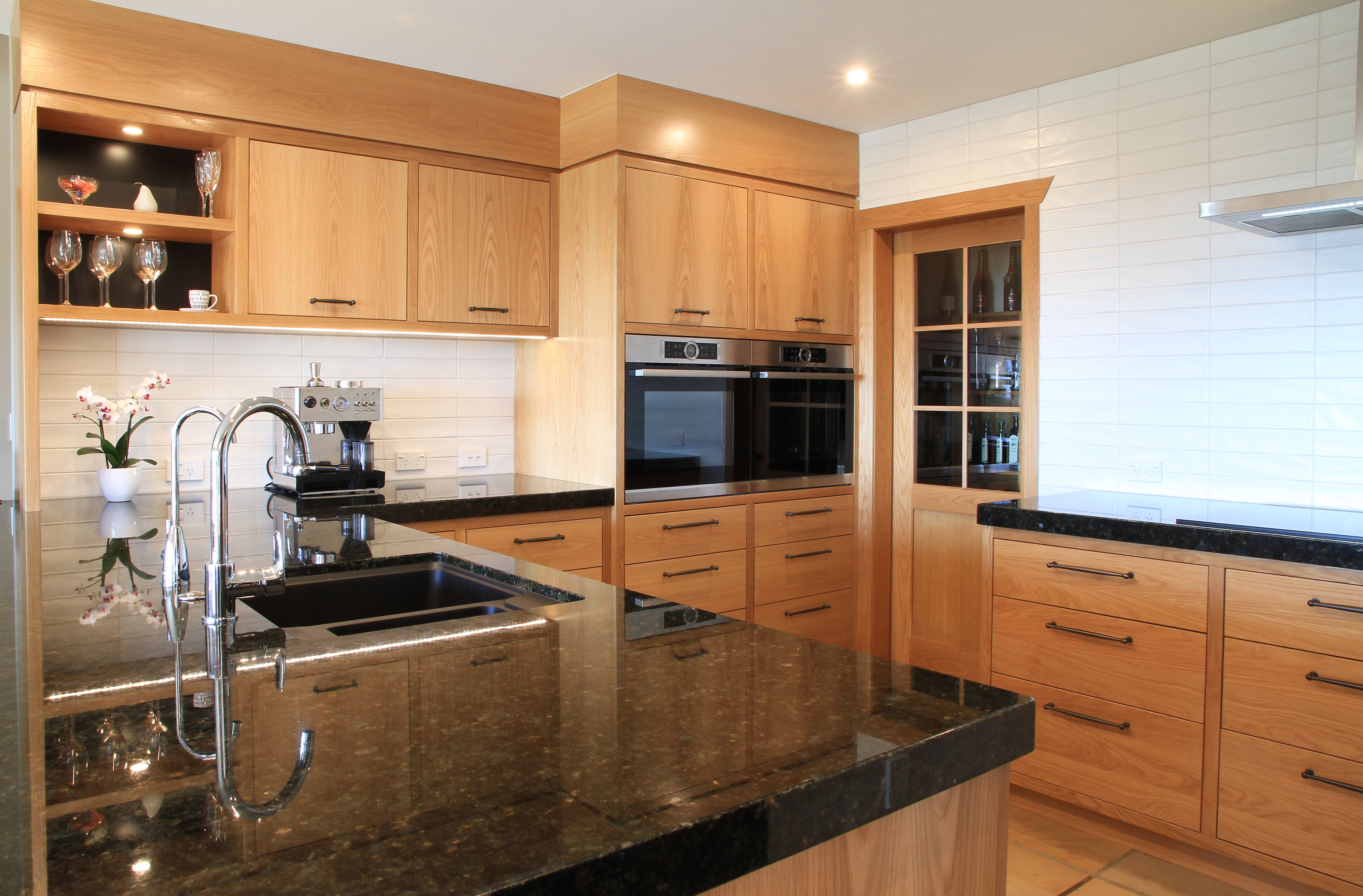 American White Oak flat panel Kitchen